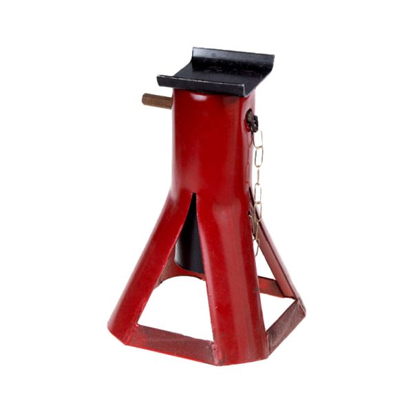 Heavy-duty automotive garage jack stand with 3-ton capacity and safety locking pin, designed for stable vehicle support and repair in professional workshops