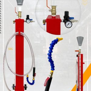 Wheel-mounted cigarette-style grease gun for fast, precise, and clean gearbox servicing in professional workshops