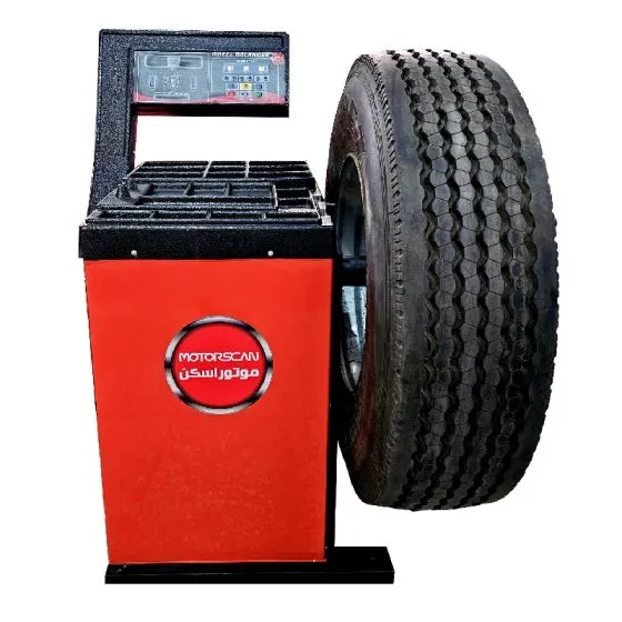 Digital three-phase bus and truck wheel balancer with 1-gram accuracy, supporting rim sizes from 10 to 24 inches and a maximum wheel weight of 85 kg.